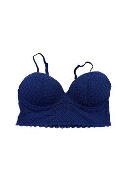 Body By Victoria Lace Padded Bralette 32C Cobalt Blue Longline Non-Wire (F474)